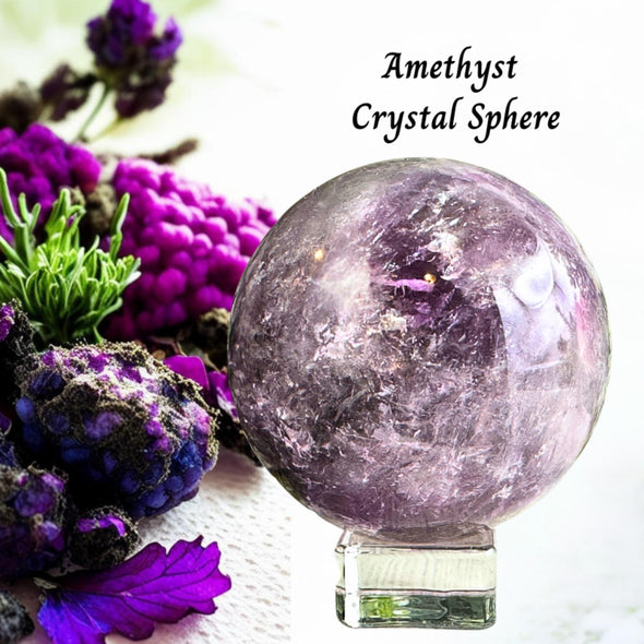 Natural Purple Amethyst Crystal Sphere