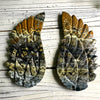 Natural Ocean Jasper Fairy Wings: Handcrafted wings made from ocean jasper, showcasing the stone's unique pattern and colors.