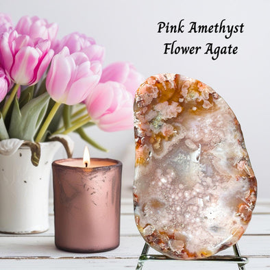 Genuine Pink Amethyst Flower Agate Bowl