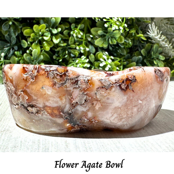 Genuine Pink Amethyst Flower Agate Bowl