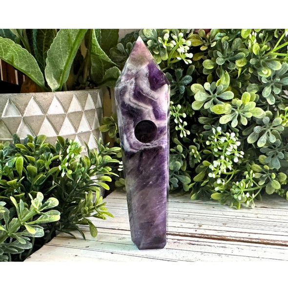 Handmade Amethyst Gemstone Pipe