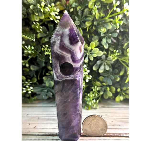 Handmade Amethyst Gemstone Pipe