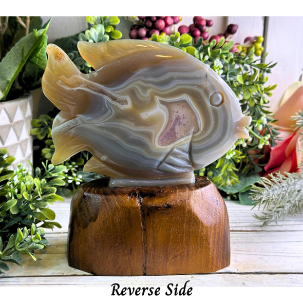 Natural Amethyst Crystal Fish Carving