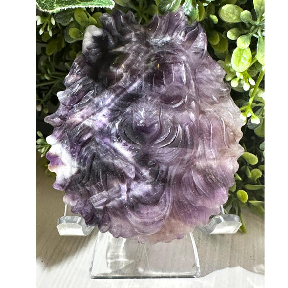 Dream Amethyst Lion Head Carving