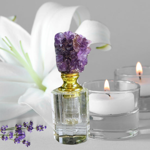 Natural Raw Amethyst Perfume Bottle