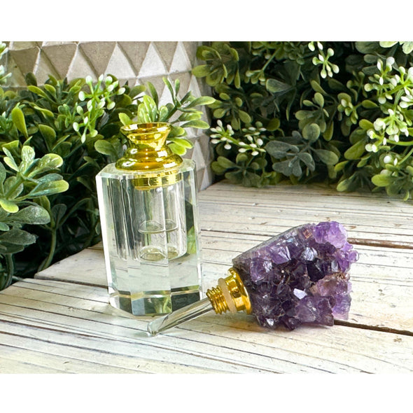 Natural Raw Amethyst Perfume Bottle