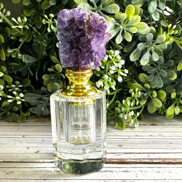 Natural Raw Amethyst Perfume Bottle