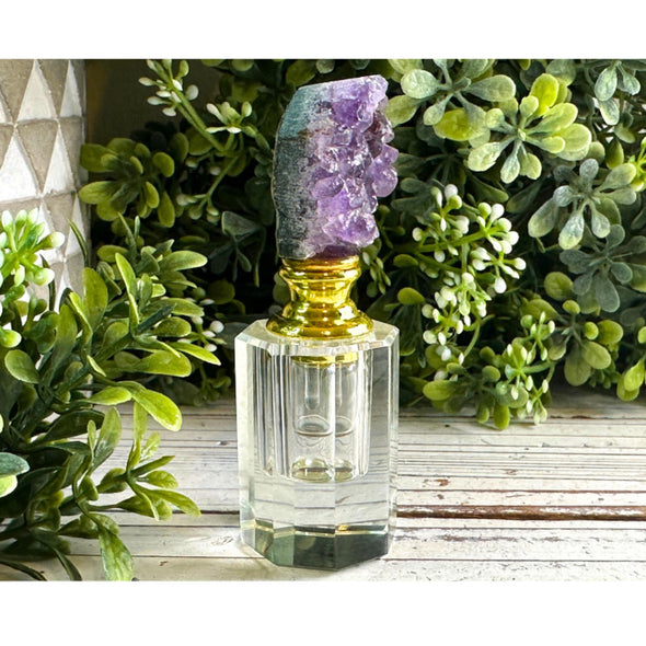 Natural Raw Amethyst Perfume Bottle