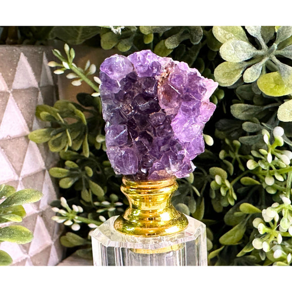 Natural Raw Amethyst Perfume Bottle