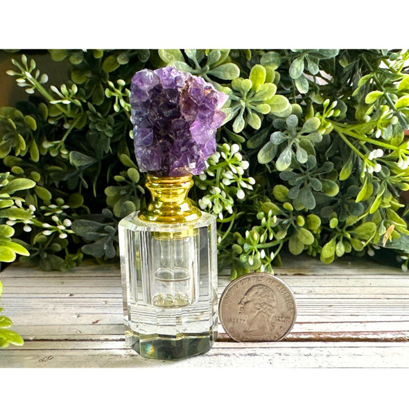 Natural Raw Amethyst Perfume Bottle