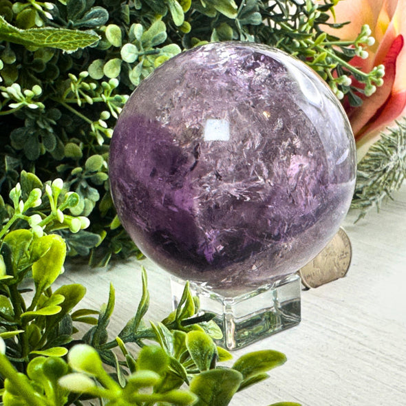 Natural Purple Amethyst Crystal Sphere