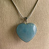 Aries Blue Aquamarine Heart Necklace: Stunning blue aquamarine heart pendant on a delicate chain, perfect for a touch of elegance.