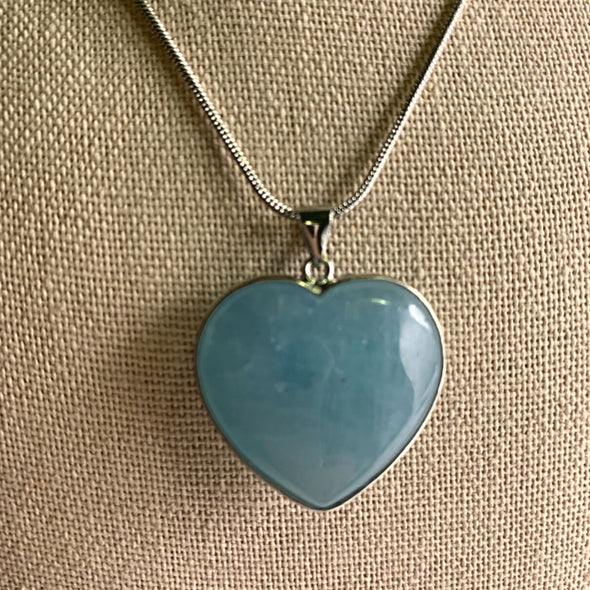 Aries Blue Aquamarine Heart Necklace