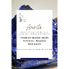 Information Card Showing Azurite Crystal Properites - Crystal Heart Journeys