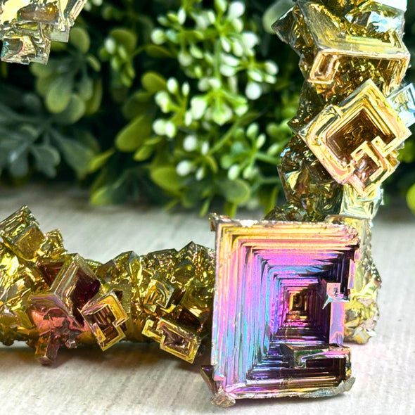 Bismuth Ore Crystal Shaped Heart Figurine