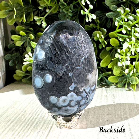 Natural Black Gobi Agate Crystal Palmstone