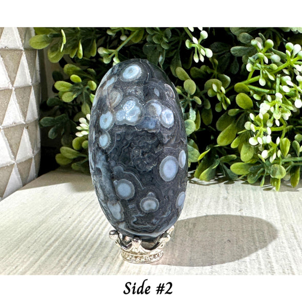 Natural Black Gobi Agate Crystal Palmstone