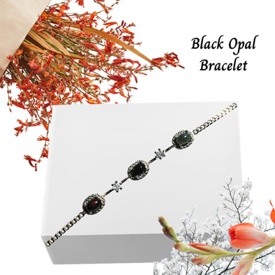 Genuine Black Opal Crystal Bracelet