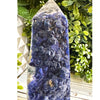 Rare Blueberry Fluorite in Quartz Matrix showcasing vibrant blue hues and unique crystal formations.