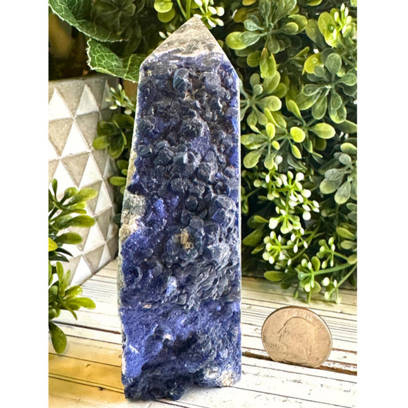 Rare Blueberry Fluorite in Quartz Matrix