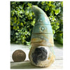 Ocean Blue Caribbean Calcite Gnome: Adorable figurine crafted from rare calcite, showcasing soothing ocean hues.