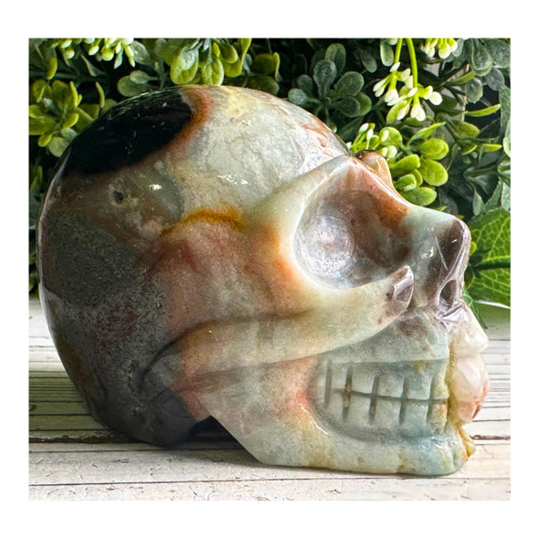 Caribbean Calcite Crystal Skull Carving