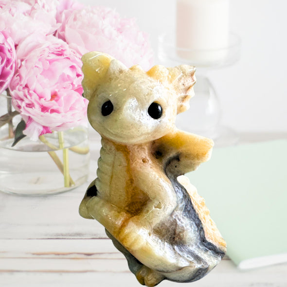 Caribbean Calcite Baby Dragon Figurine