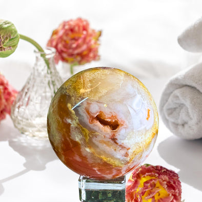 Druzy Carnelian Crystal Sphere