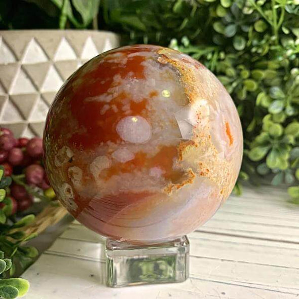 Druzy Carnelian Crystal Sphere