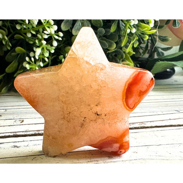 Radiant Carnelian Crystal Star Carving