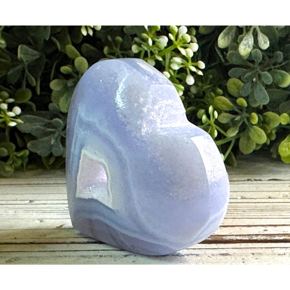 Blue Banded Chalcedony Crystal Heart