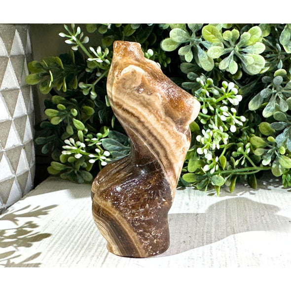 Chocolate Calcite Crystal Body Female Torso