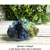 Azurite Malachite Geode Cluster, vibrant blue and green crystal formation, natural mineral specimen, unique home decor