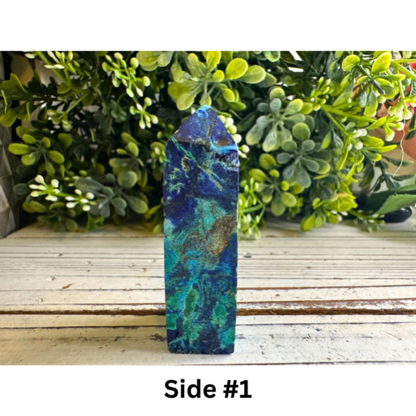 Chrysocolla Blue Azurite & Malachite Crystal Point