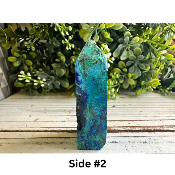 Chrysocolla Blue Azurite & Malachite Crystal Point