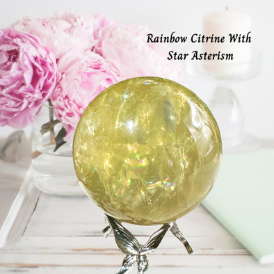 Citrine Quartz Sphere With Star Asterism