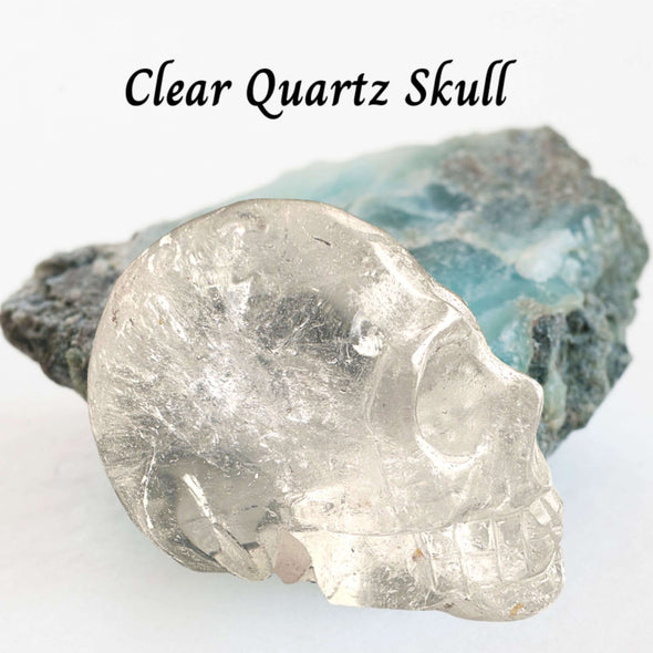 Clear Quartz Crystal Skull Carving