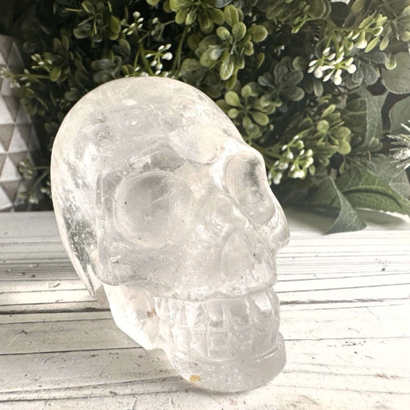 Clear Quartz Crystal Skull Carving