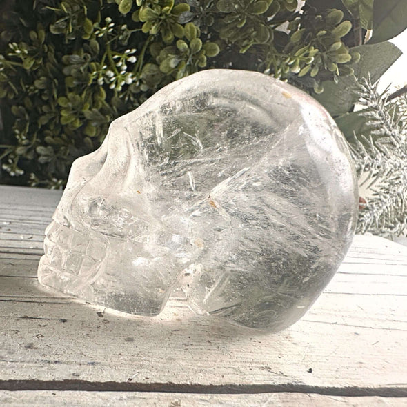 Clear Quartz Crystal Skull Carving