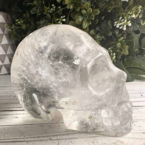 Clear Quartz Crystal Skull Carving