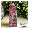 Vibrant Pink Cobaltoan Calcite Crystal Point for healing and love, featuring a stunning pink with green hue and natural clarity.