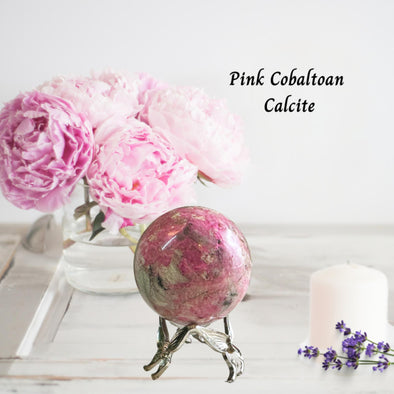 Pink Cobalto Calcite Crystal Ball – A vibrant crystal sphere promoting love, emotional healing, and positive energy.