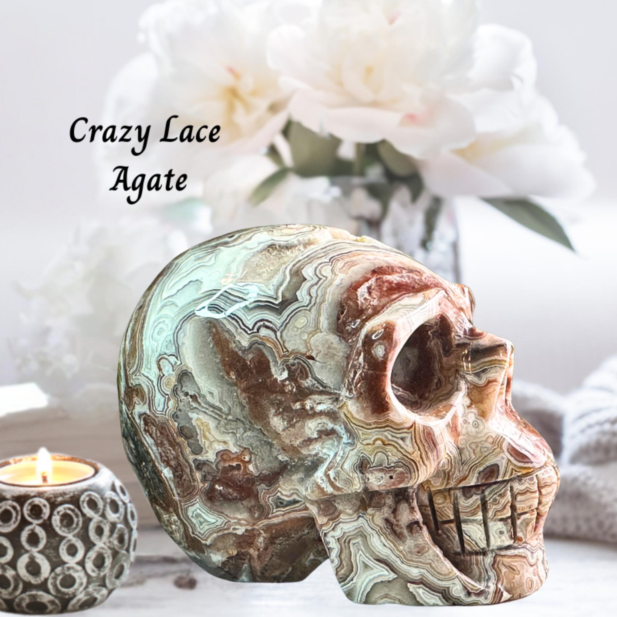 Crazy Lace Agate Pumpkin Crystal with Witch Hat | Crazy Lace deals Hat | Halloween Pumpkin | Lace Agate