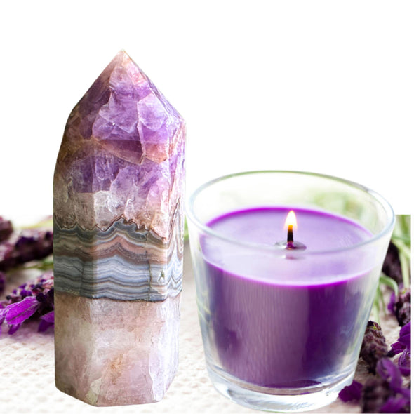 Crazy Lace Amethyst Crystal Obelisk