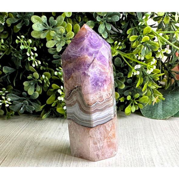 Crazy Lace Amethyst Crystal Obelisk