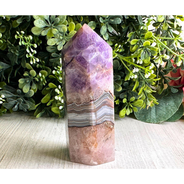 Crazy Lace Amethyst Crystal Obelisk