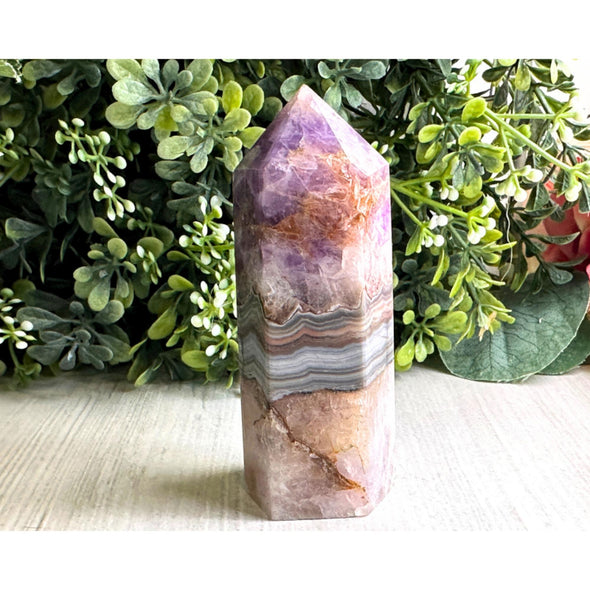 Crazy Lace Amethyst Crystal Obelisk