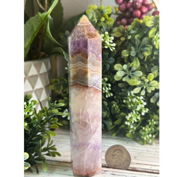 Crazy Lace Amethyst Crystal Obelisk