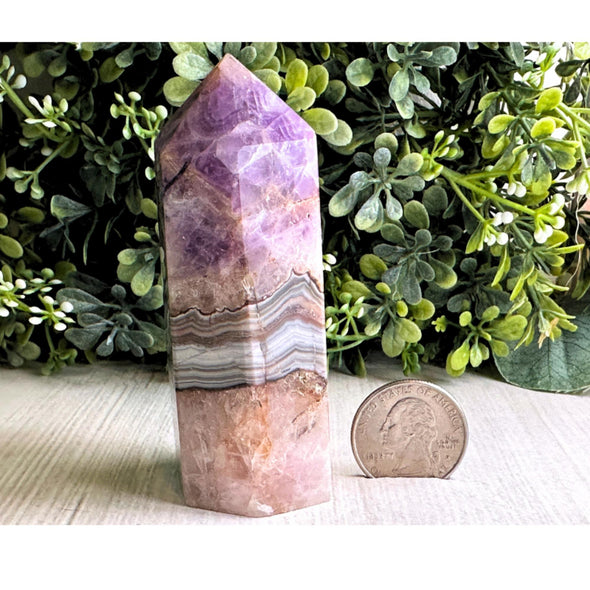 Crazy Lace Amethyst Crystal Obelisk