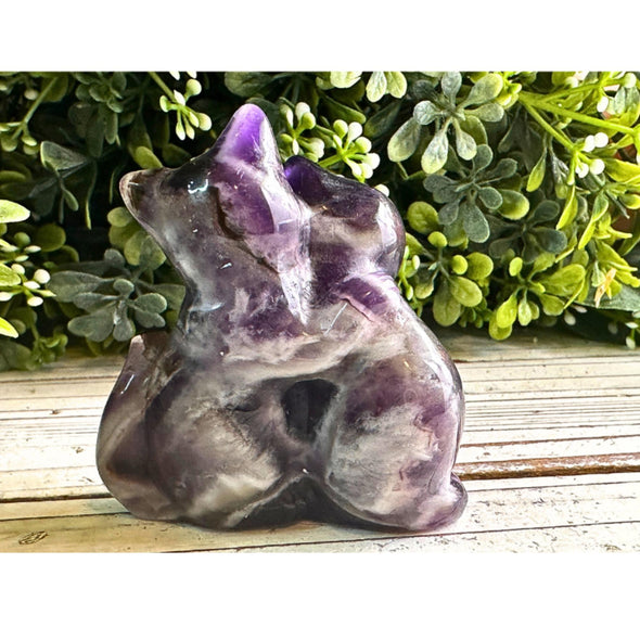 Dream Amethyst Crystal Kittens Carving